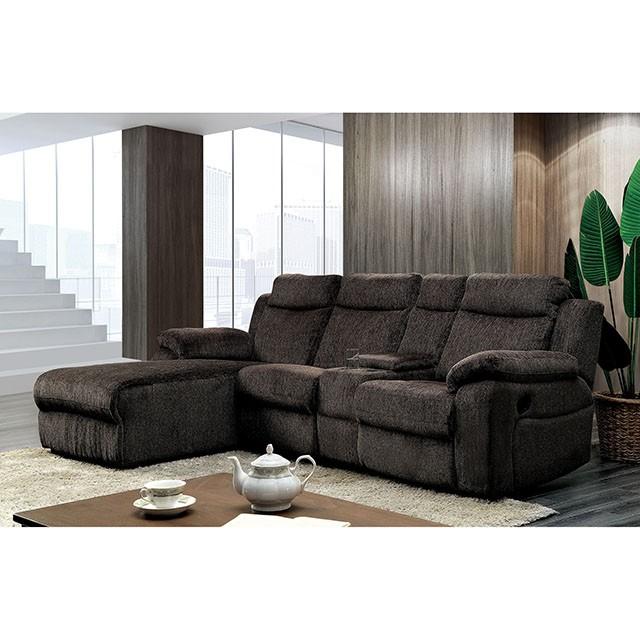 Kamryn | Sectional w/ Console | Brown