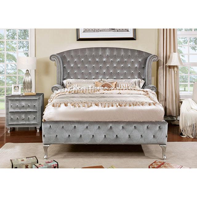 Alzir | Eastern King Bed | Gray