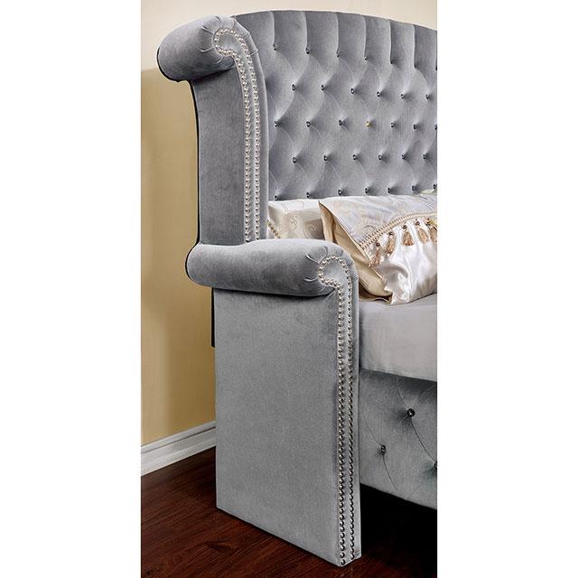 Alzir | Eastern King Bed | Gray