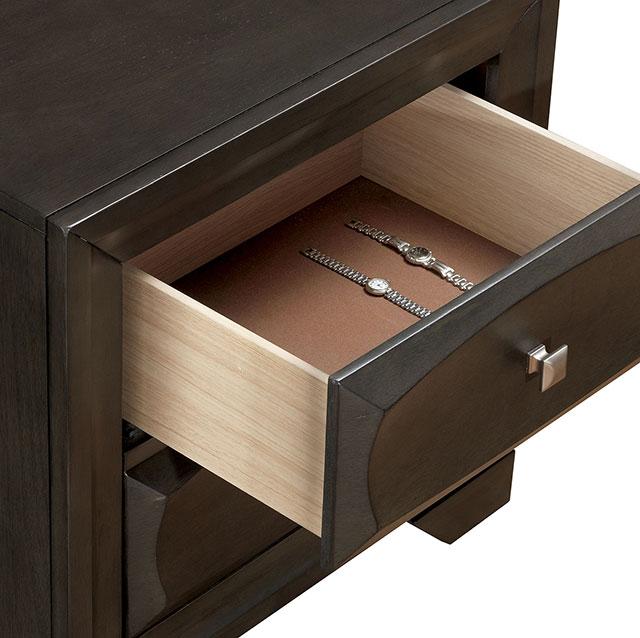 Clotilde | Night Stand | Decorative Raised Drawer Fronts