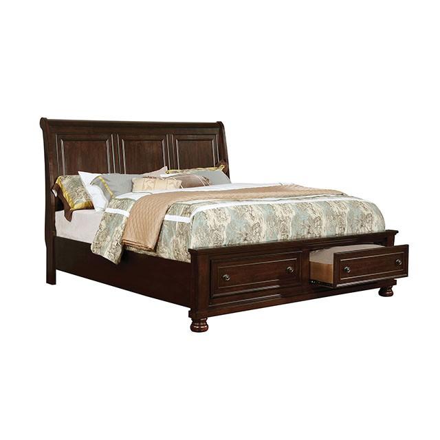 Castor | Eastern King Bed | Brown Cherry