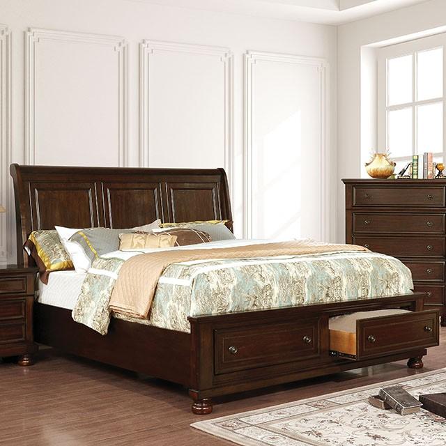 Castor | Eastern King Bed | Brown Cherry