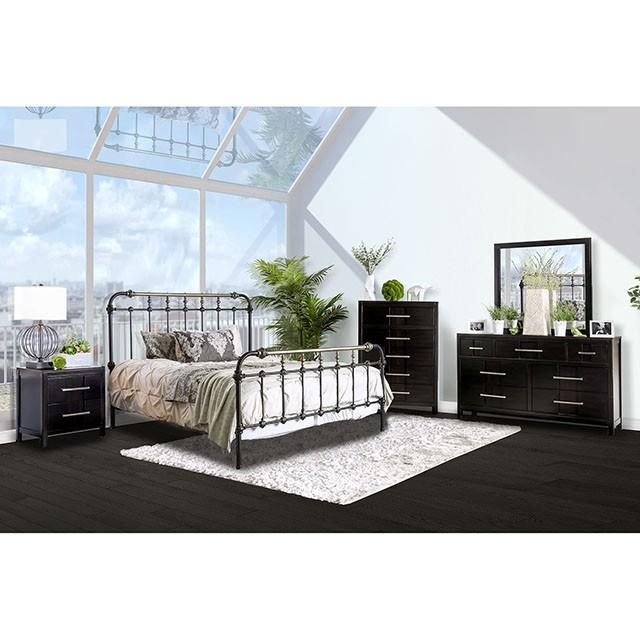 Riana | Eastern King Bed | Antique Black