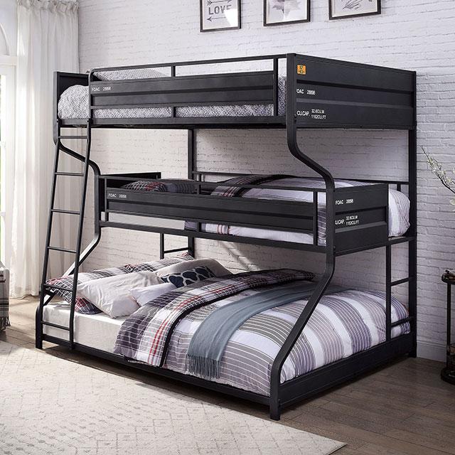 Lodida | Full/Twin/Queen Bunk Bed | Black