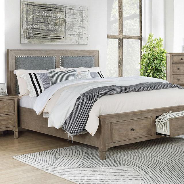 Anneke | Queen Bed | Wire-Brushed Warm Gray