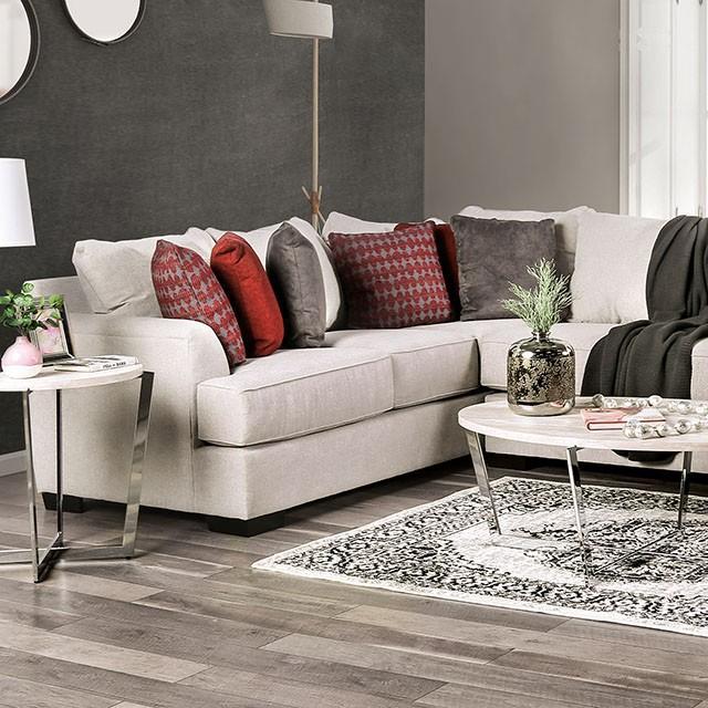 Janae | Sectional | Ivory, Red, Charcoal