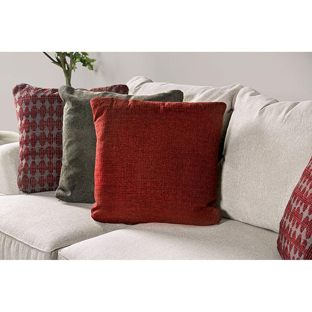 Janae | Sectional | Ivory, Red, Charcoal